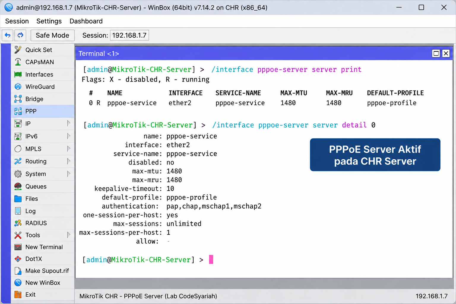 Interface dan IP MikroTik CHR Server