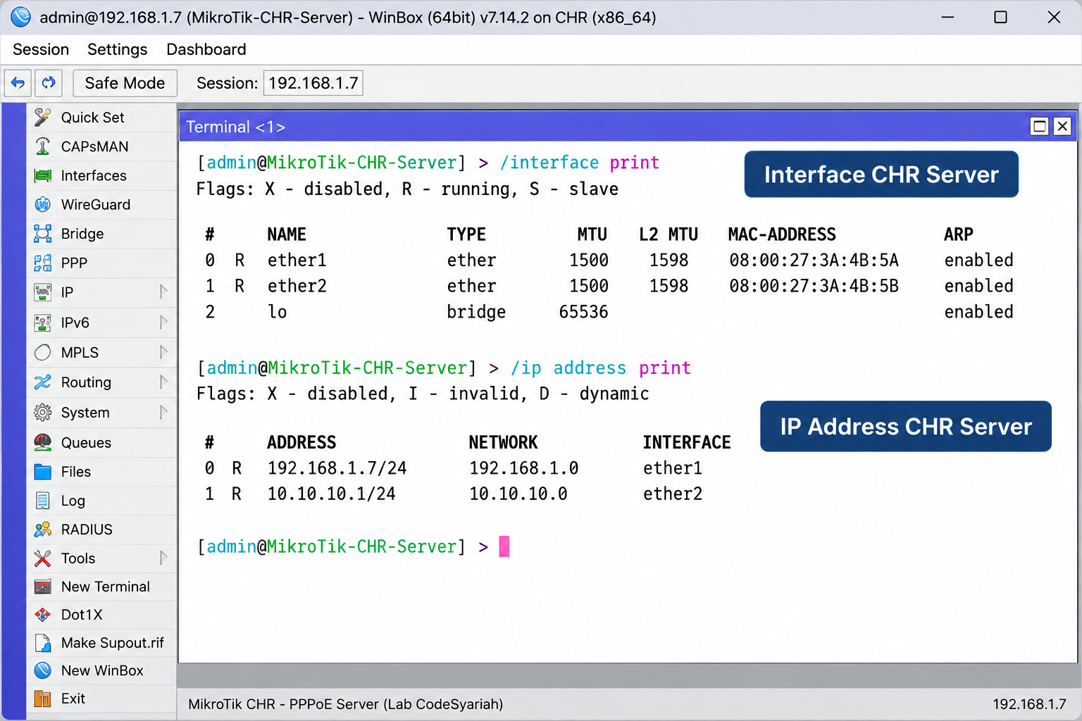 Konfigurasi PPPoE Server MikroTik CHR