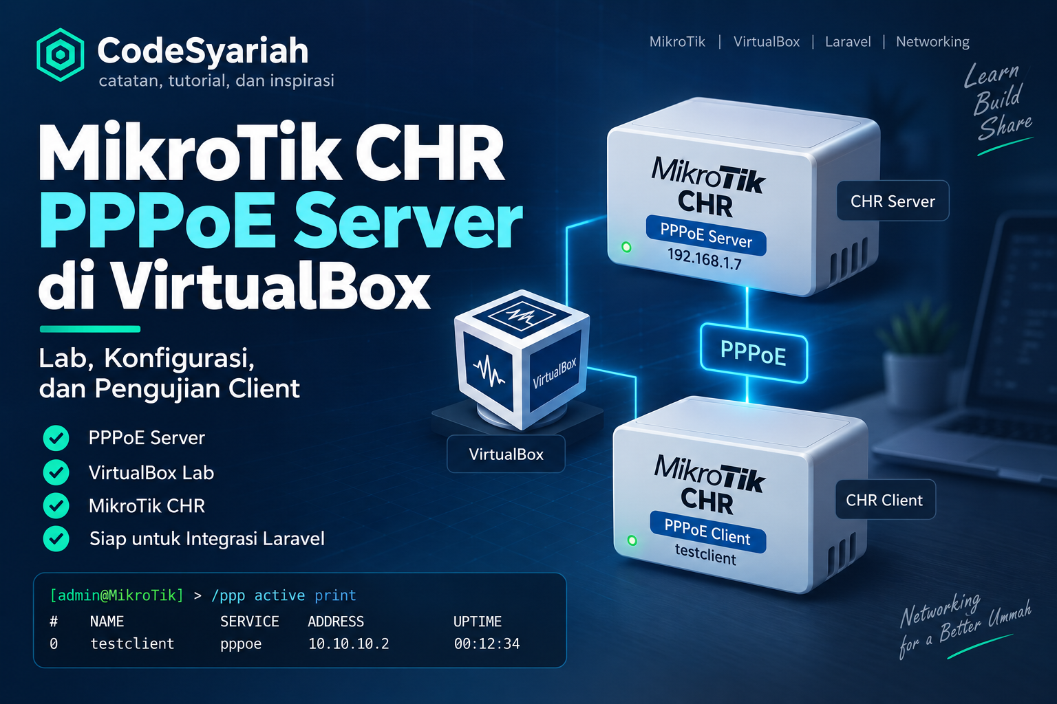 Cara Membuat PPPoE Server MikroTik CHR di VirtualBox