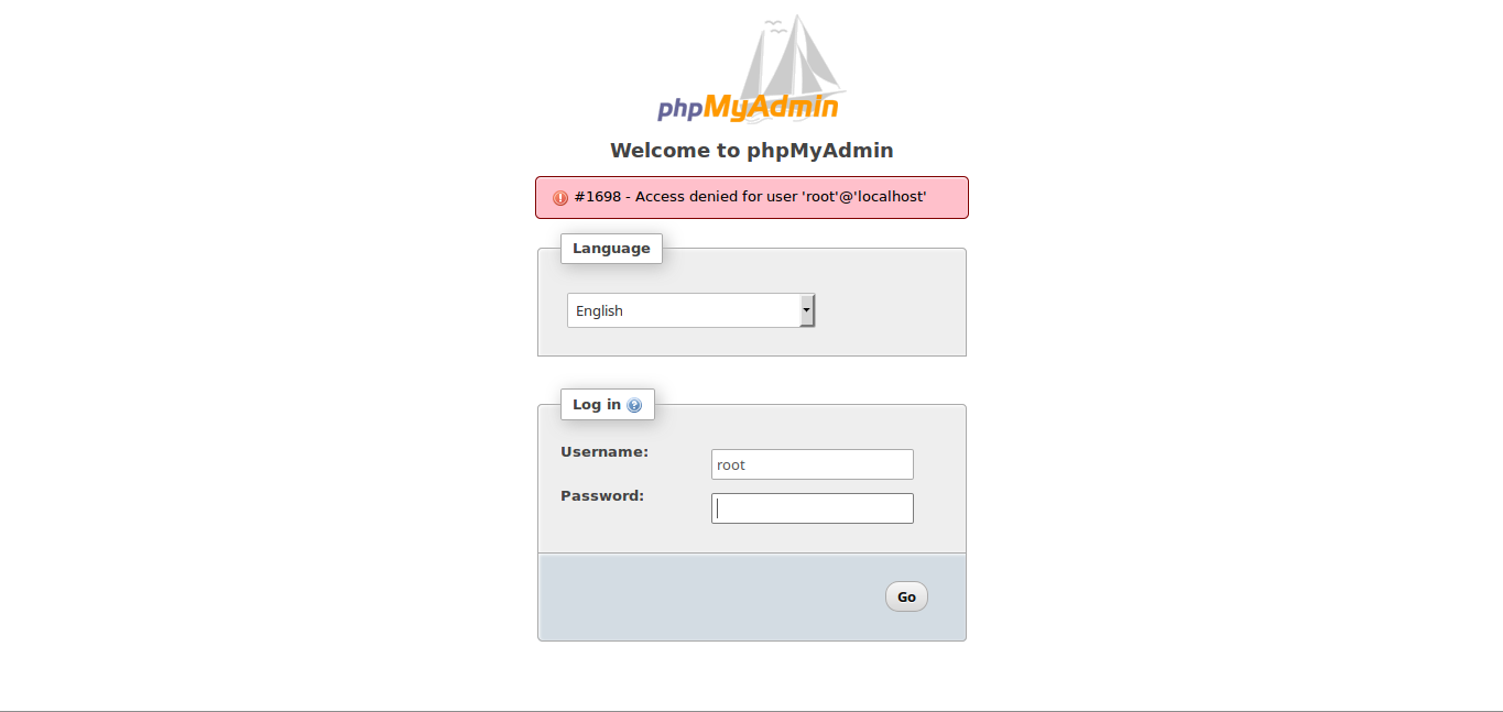 Error 20 Access denied for user 'root''localhost di phpMyAdmin ...